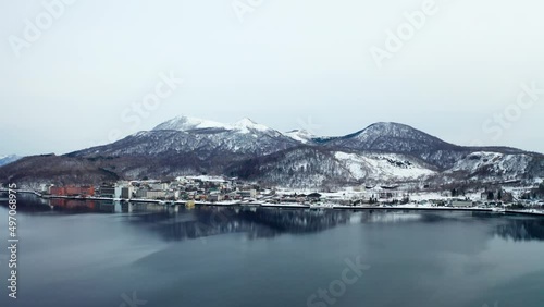 Aerial view of Lake Toya photo