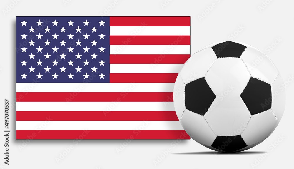 Blank Soccer ball with USA national team flag. Blank Soccer ball with USA national team flag.