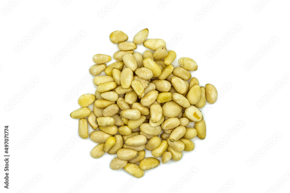 pine nuts isolated on white background top view pine nuts isolated on white background top view