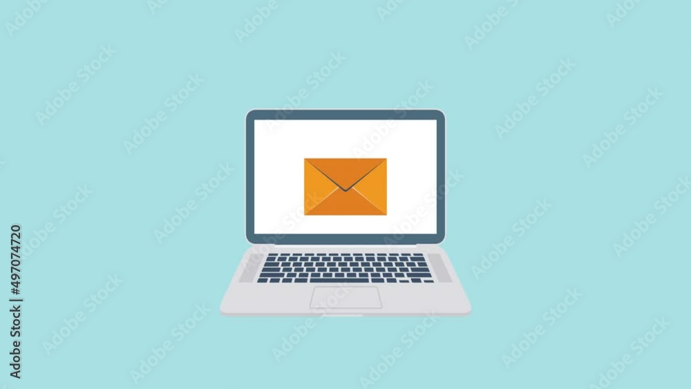 Opened letter and document with red reject mark. Review email. Email en motion pattern Opened letter and document with red reject mark. Review email. Email en motion pattern