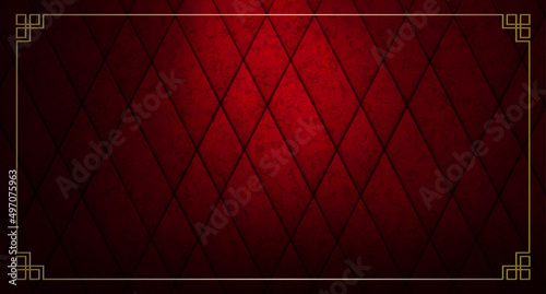 Red textured background, marble imitation, isolated frame