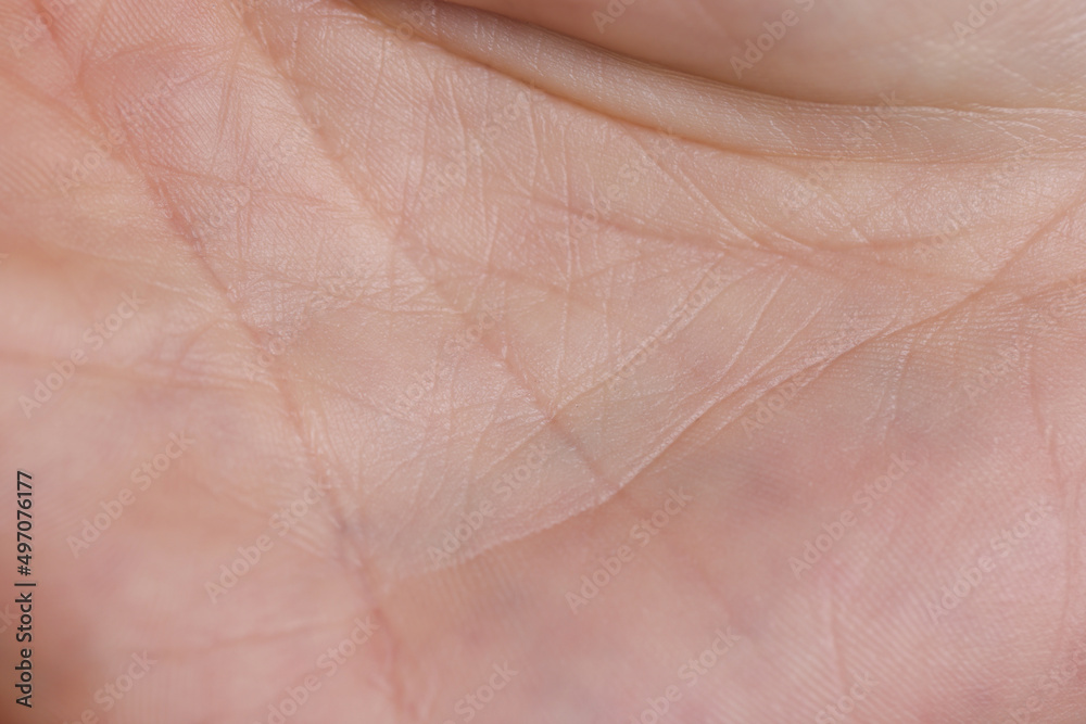 Fototapeta premium Closeup to human hand stamp and lines