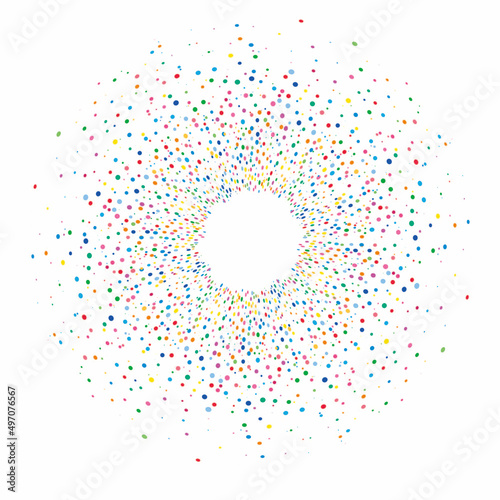 abstract colorful circle of dots