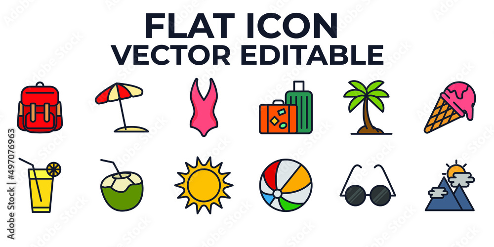 summer set icon symbol template for graphic and web design collection logo vector illustration summer set icon symbol template for graphic and web design collection logo vector illustration