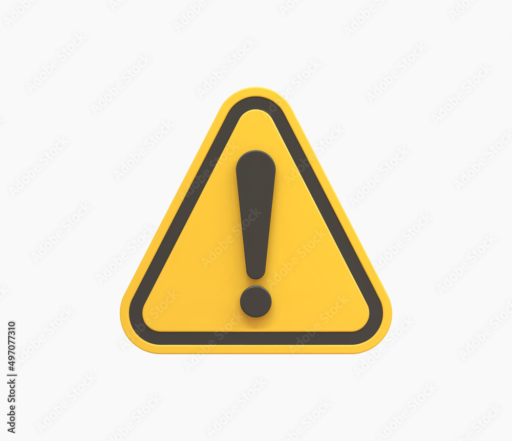 3d Realistic yellow triangle warning sign vector illustration. 3d Realistic yellow triangle warning sign vector illustration.