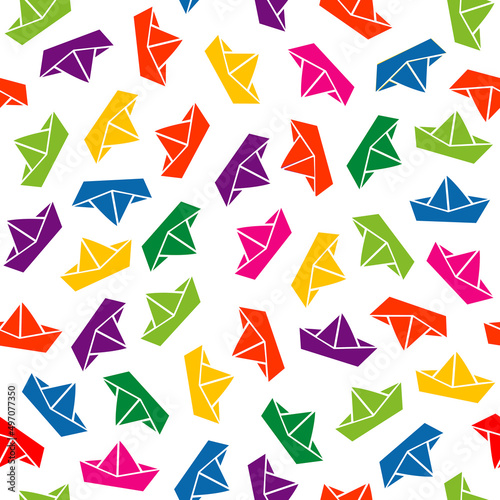  Realistic folded paper boat vector setisolated on white background. paper boatmodern origami. colorful origami boats. 