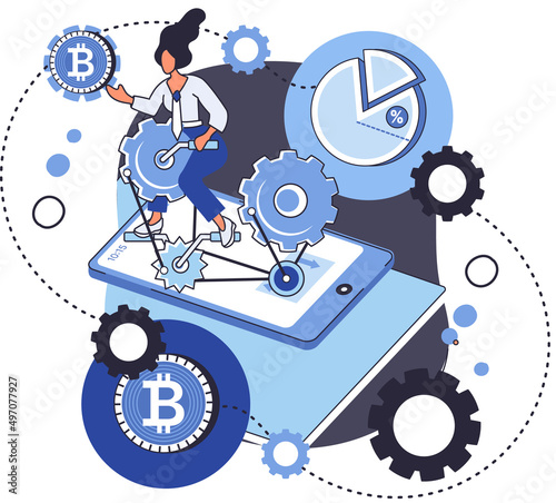 Blockchain technology. Cyber banking space procedures. Ecurrency transactions. Digital currency, cryptocurrency market, hidden mining. Concept of bitcoin mining, blockchain network technology