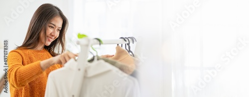 фотографія Home wardrobe or clothing shop changing room