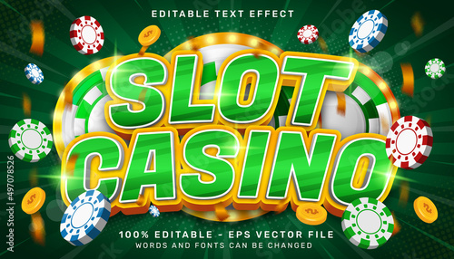 slot casino 3d text effect and editable text effect