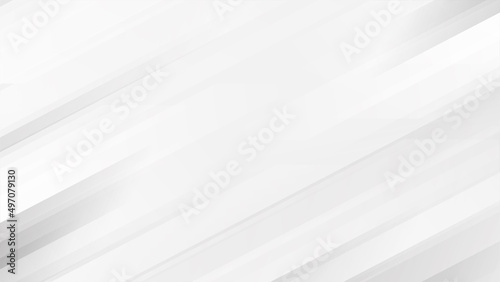 Abstract geometric white and gray on light silver gradient background. Modern banner design. Vector Illustration