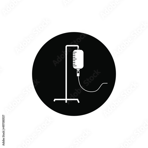 Intravena icon circle black color editable. Infus icon