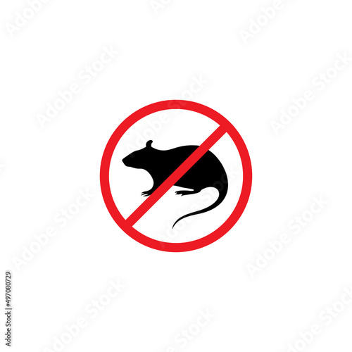 anti rat sign illustration vector, no rats symbol design