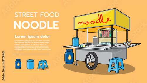 Street food noodle, icon, vector design, isolated background.
