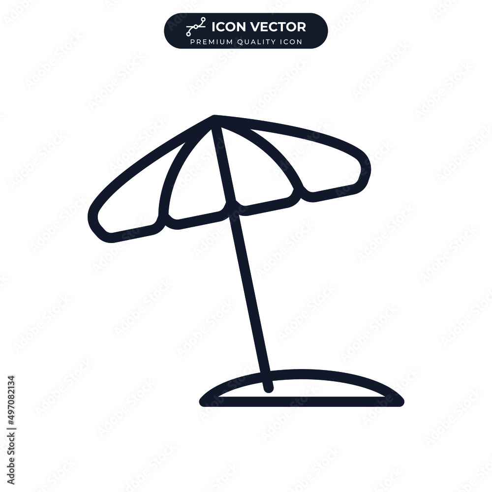 beach umbrella icon symbol template for graphic and web design