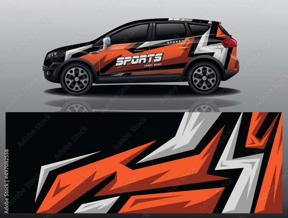 Naklejka premium wrap car design template