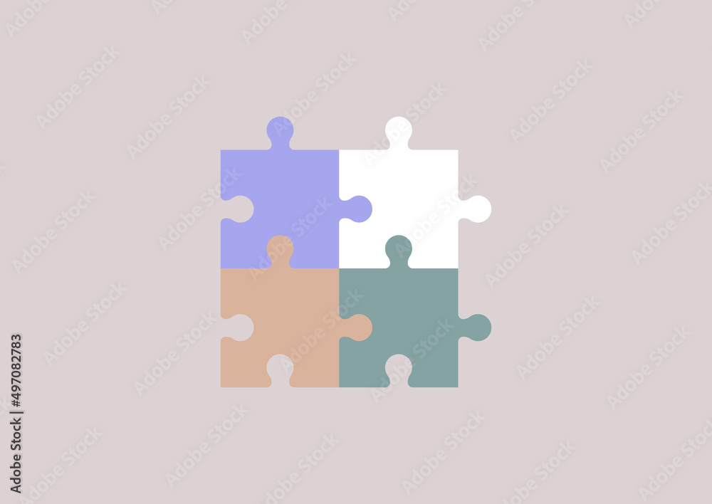 Jigsaw puzzle pieces, trouble shooting and teamwork Jigsaw puzzle pieces, trouble shooting and teamwork