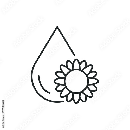 Sunflower oil icon line style isolated on white background. Vector illustration