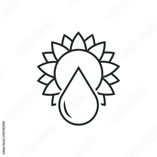 Sunflower oil icon line style isolated on white background. Vector illustration