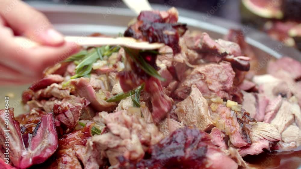 bbq meat beef cooking close up festival bbq meat beef cooking close up festival