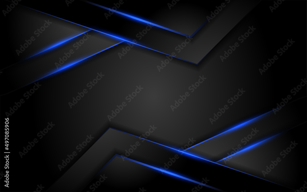 Abstract dark background with blue neon glowing Abstract dark background with blue neon glowing