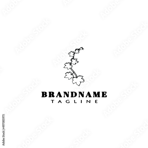 ivy logo cartoon icon design template black isolated creative illustration