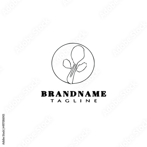 leaf logo cartoon icon design template black isolated vector illustration