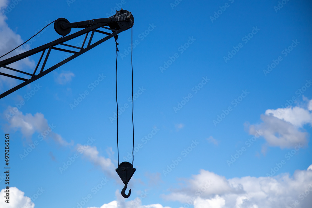 crane hook on blue sky crane hook on blue sky