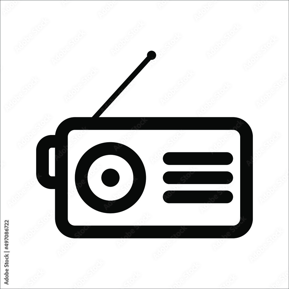 Radio Icon Vector Logo Template, on a white background. Radio Icon Vector Logo Template, on a white background.
