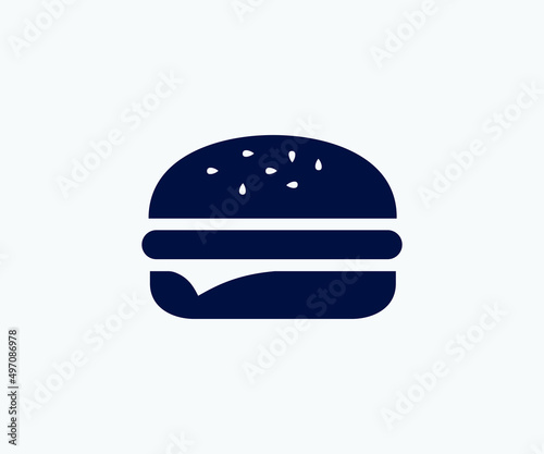 Burger icon vector. Fast food icon. The burger icon is isolated on a white background.