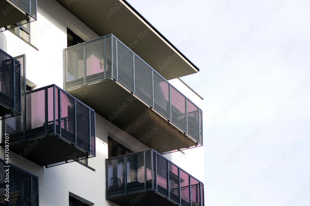 Obraz premium Architectural details of modern apartment building.