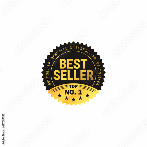 best seller top no. 1 gold  luxury elegant business icon for product logo design photo