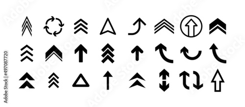 Arrows set. Arrow icon collection. Arrow flat style isolated. Stock vector. Set different arrows or web design.