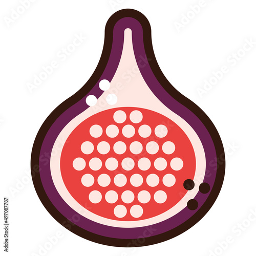 fig fruit doodle icon