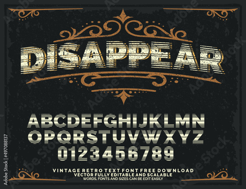 DISAPPEAR VINTAGE RETRO SERIF SCRIPT ORNAMENT FONT TYPOGRAPHY LETTERING OUTDOOR ADVENTURE ALPHABET