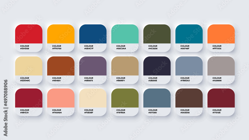 Pantone Earthtones Colour Catalog Inspiration Samples in RGB - obrazy, fototapety, plakaty 