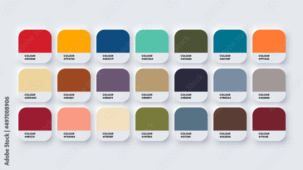 Obraz premium Pantone Earthtones Colour Catalog Inspiration Samples in RGB