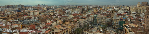 Fototapeta Naklejka Na Ścianę i Meble -  Panoramic view of old town of Valencia from the tower Miguelete of Valencia Cathedral,Spain,Europe
