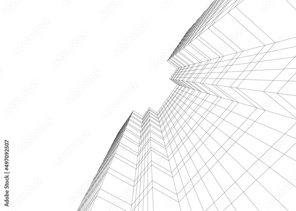 abstract architecture vector 3d illustration abstract architecture vector 3d illustration