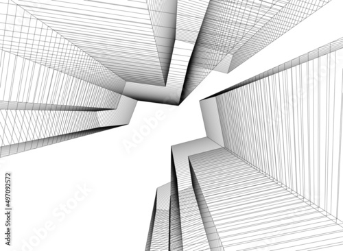 abstract architecture vector 3d illustration