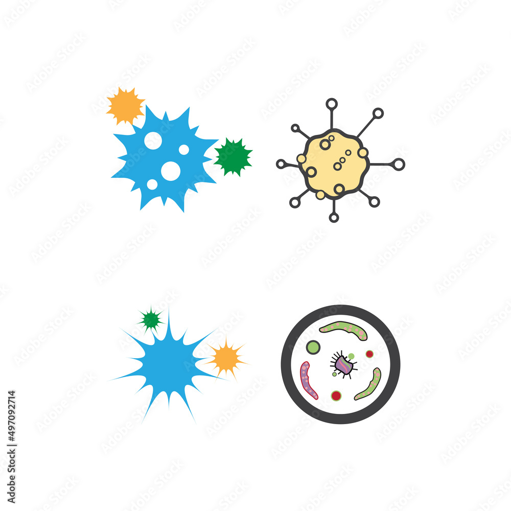 Naklejka premium Bacterial Logo Template vector symbol nature