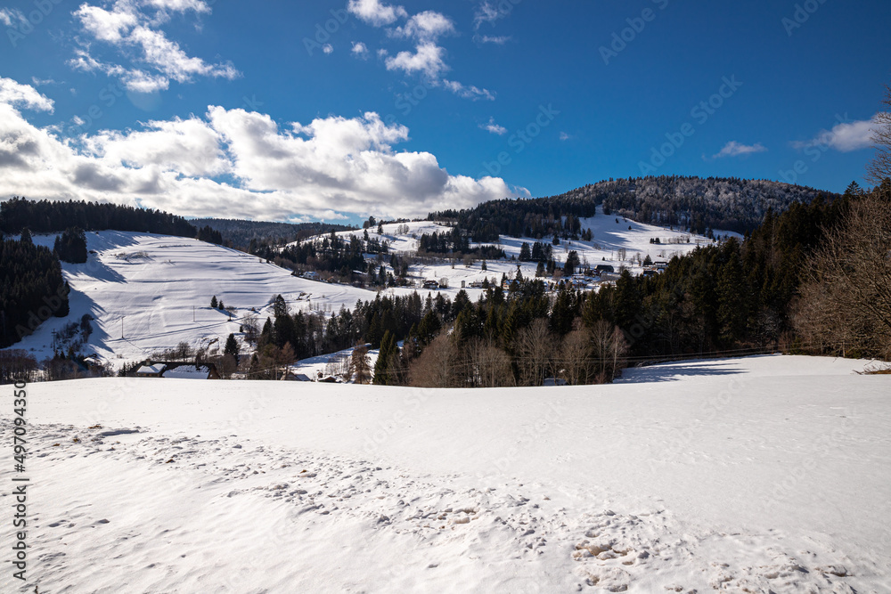 Blick auf den ehemaligen Skihang von Todtmoos Strick