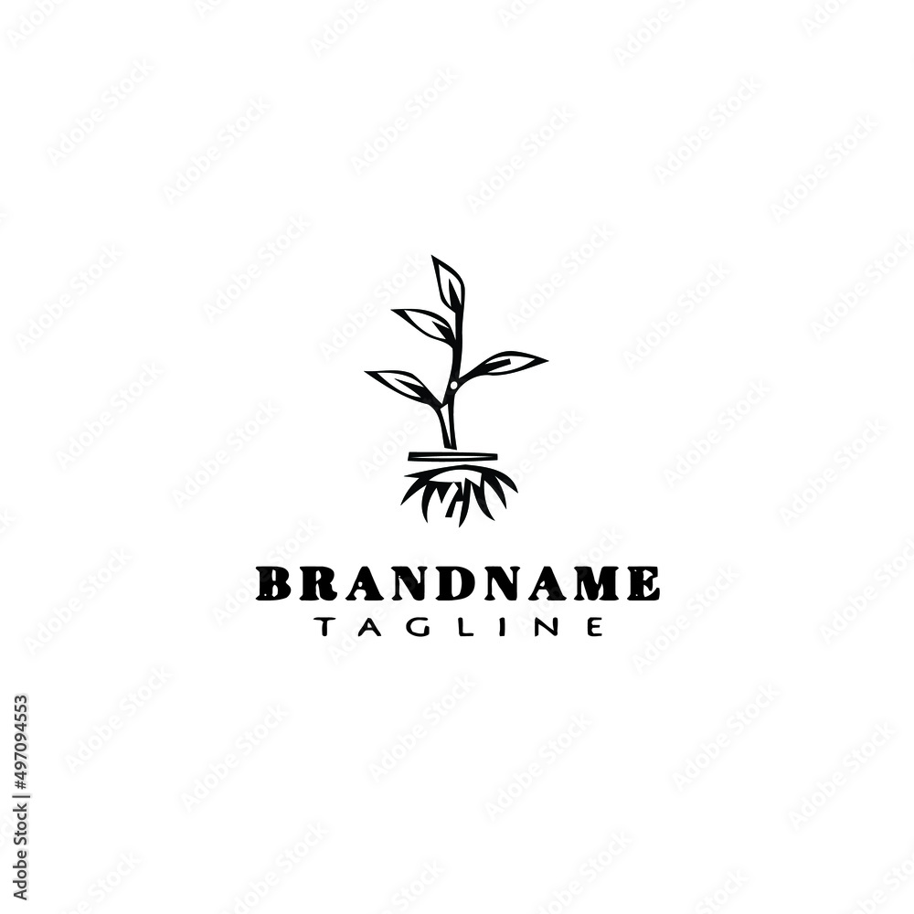 plant with root logo icon design template vector illustration