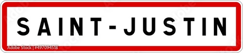 Panneau entrée ville agglomération Saint-Justin / Town entrance sign Saint-Justin photo