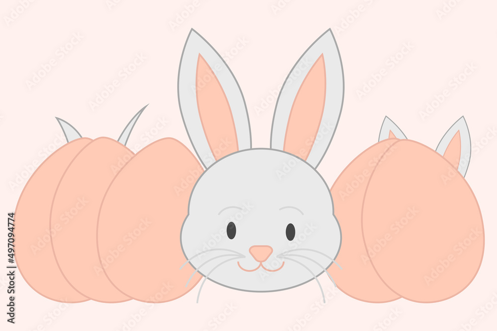 Fototapeta premium simple vector illustration small rabbit