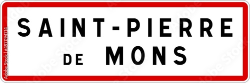 Panneau entrée ville agglomération Saint-Pierre-de-Mons / Town entrance sign Saint-Pierre-de-Mons