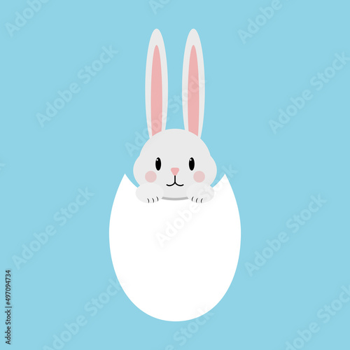 simple vector illustration small rabbit
