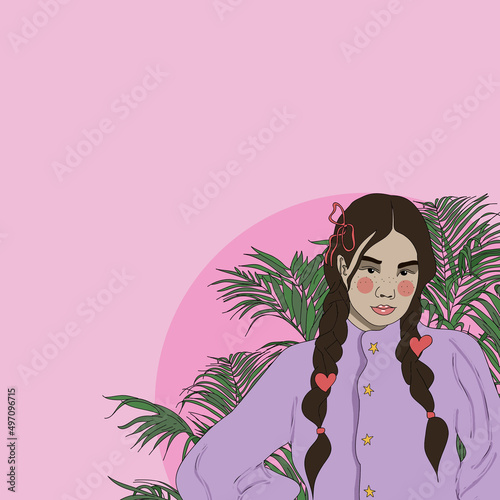 Woman with plaits
