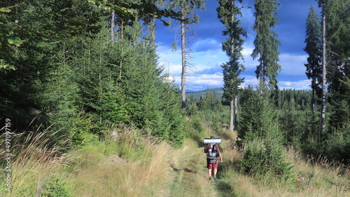 Adventurous hikers on the Carphatians