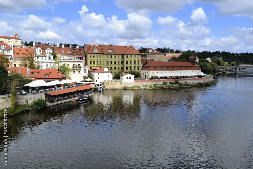 Hradczany widziane z Mostu Karola, Praga - obrazy, fototapety, plakaty 
