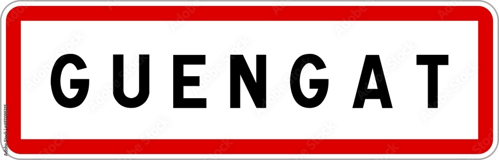 Panneau entrée ville agglomération Guengat / Town entrance sign Guengat Panneau entrée ville agglomération Guengat / Town entrance sign Guengat